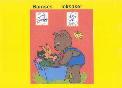 Omslagsbild för Bamses leksaker - Barnbok med tecken för hörande barn