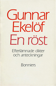 Cover for En röst : efterlämnade dikter och anteckningar