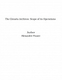 Omslagsbild för The Ontario Archives: Scope of its Operations