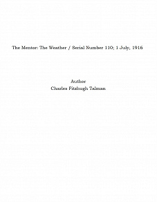Omslagsbild för The Mentor: The Weather / Serial Number 110; 1 July, 1916