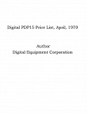 Omslagsbild för Digital PDP15 Price List, April, 1970