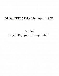 Omslagsbild för Digital PDP15 Price List, April, 1970