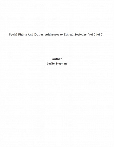 Omslagsbild för Social Rights And Duties: Addresses to Ethical Societies. Vol 2 [of 2]