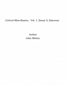 Omslagsbild för Critical Miscellanies,  Vol. 1, Essay 5, Emerson