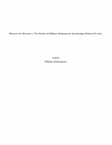 Omslagsbild för Measure for Measure / The Works of William Shakespeare [Cambridge Edition] [9 vols.]
