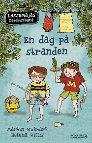 Omslagsbild för LasseMajas sommarlovsbok. En dag på stranden