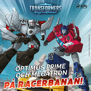 Omslagsbild för Optimus Prime och Megatron på racerbanan!