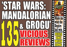 Cover for 135 vicious reviews of ”Star Wars: Mandalorian and Grogu”